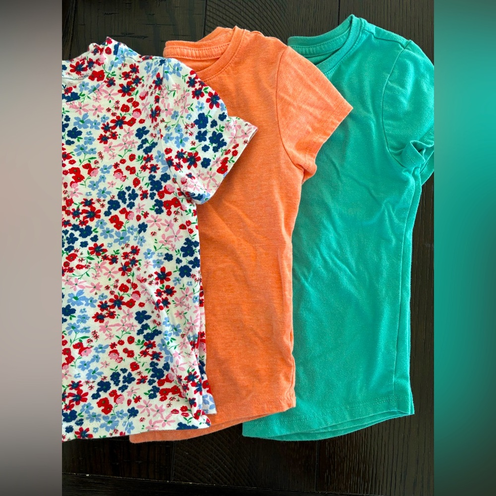 Wonder Nation Floral, Orange, and Teal Kids Tees
